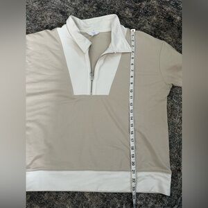 No Boundaries Beige and White Long Sleeve Top